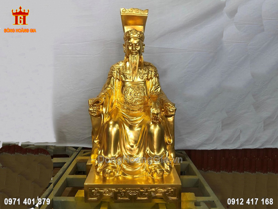 Tượng Đồng Ngọc Hoàng Thượng Đế Dát Vàng 9999 60Cm