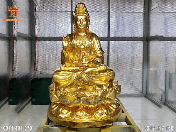 Tượng Đồng Phật Bà Quan Thế Âm Bồ Tát dát vàng 9999