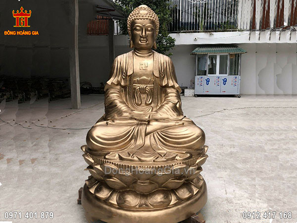 Tượng Phật ADIDA đồng đỏ cao 2M